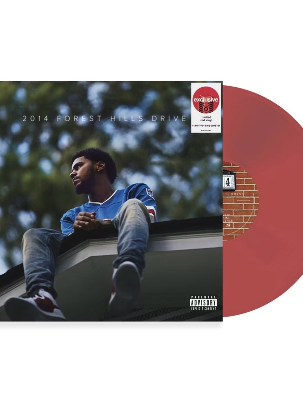 J. Cole 2014 Forest Hills Drive Record (Red Vinyl) + Anniversary Poster